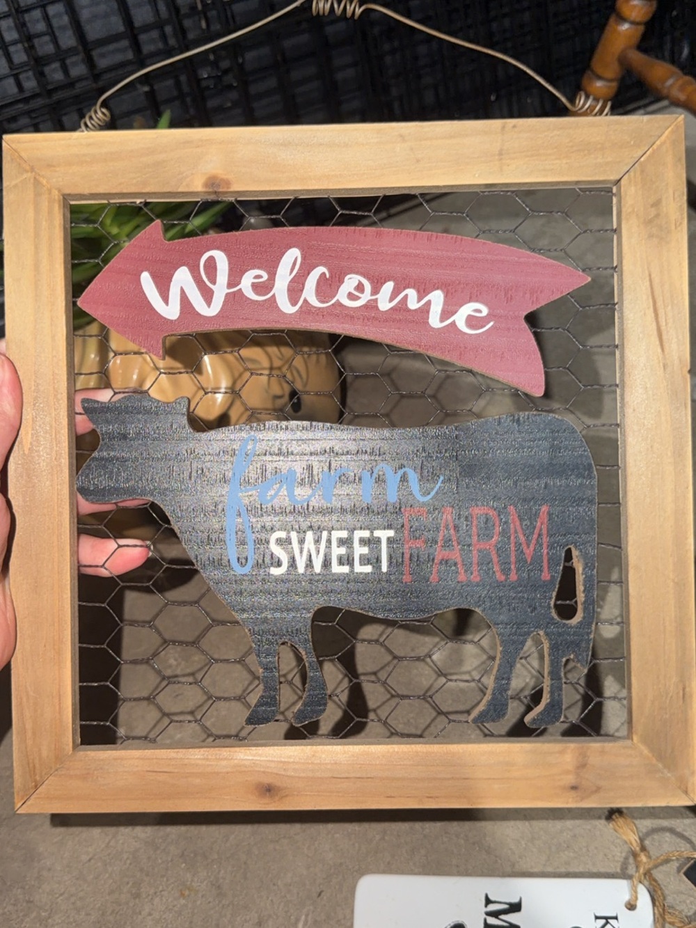 Welcome Farm Sweet Farm Wooden Wall Sign